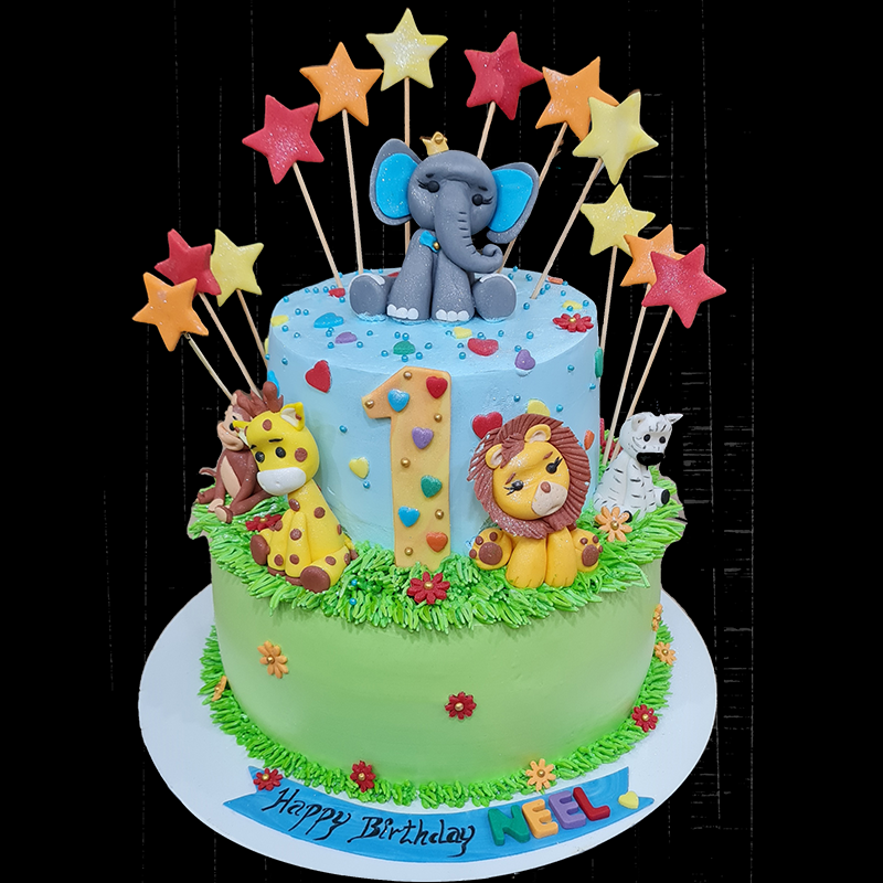 Jungle Themed 1st Birthday Cake – DAM Fine Treats