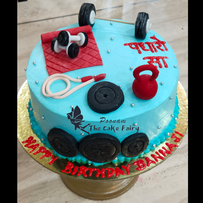 Order Gym Theme Cake With Treadmill Online From 7th Bliss,DELHI