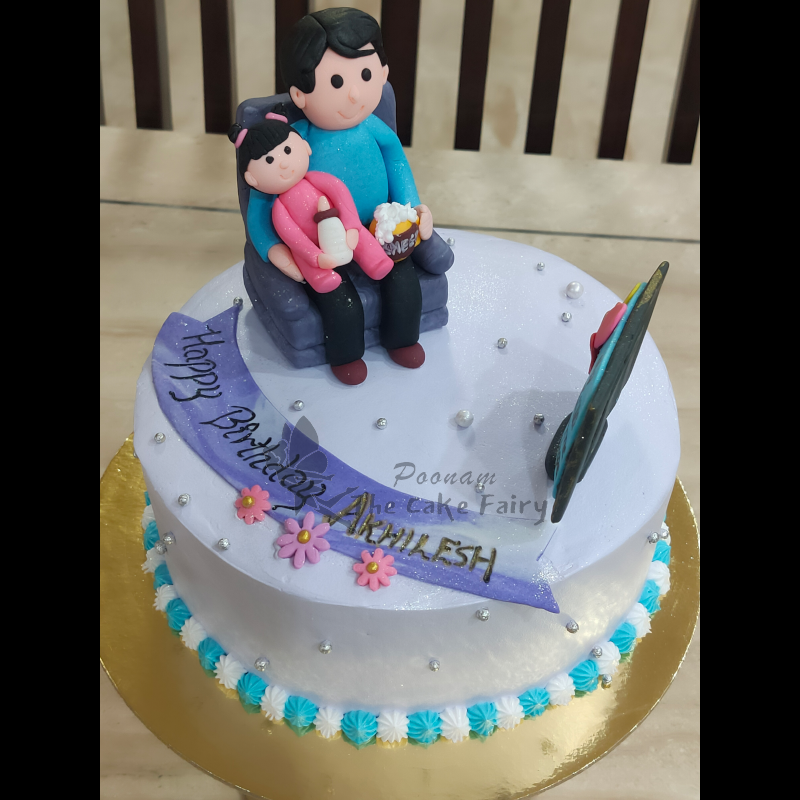 Interracial Family Bond: Father-Daughter Cake Moment - Stock Image -  Everypixel