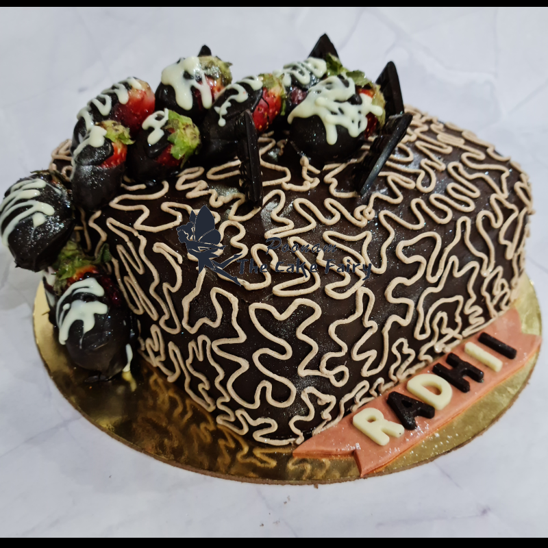 Chocolate Mocha Strawberry Theme Cake