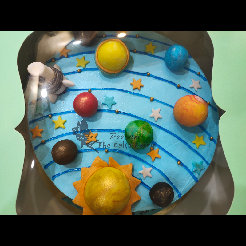 Space Themed Fondant Scenery Cake – Yeners Way