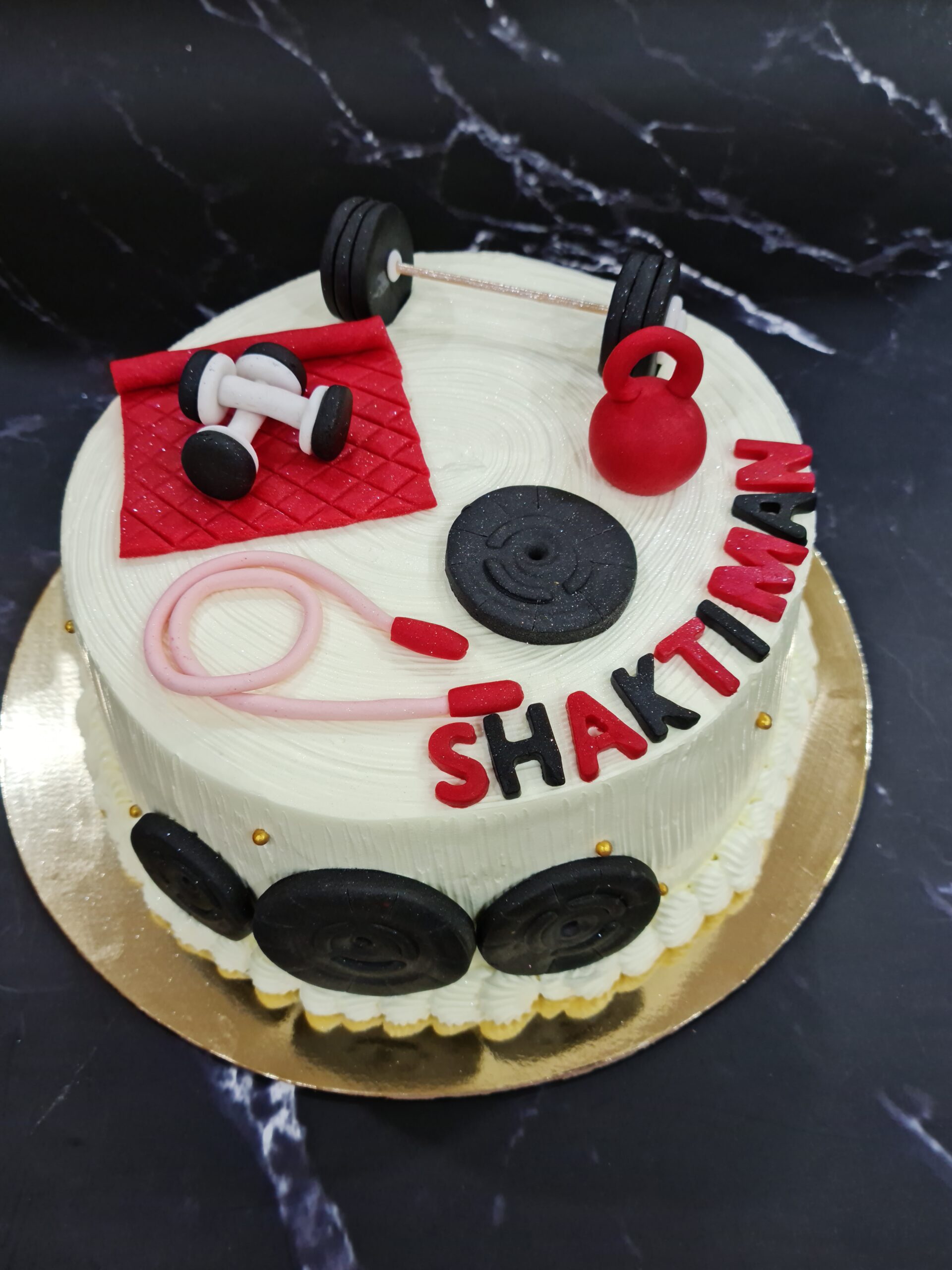 1 KG GYM Theme Cake, Super Cake- Online Cake delivery in Noida, Cake Shops  with Midnight & Same Day Delivery
